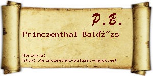 Princzenthal Balázs névjegykártya